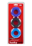 Huj3 Cockring 3 pack Blue