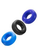 Huj3 Cockring 3 pack Blue