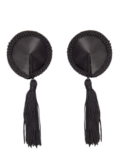 Satin Nipple Covers w Tassel Black