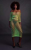 Long Sleeve Crop Top and Long Skirt - Green - XS/XL Ouch!