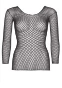 Long Sleeves Fishnet Top Black Leg Avenue