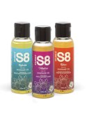 S8 Massage Oil Box 3x 50ml Multi flavour Stimul8 S8