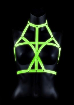 Bra Harness - Glow in the Dark - Neon Green/Black - L/XL Ouch!