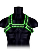 Buckle Bulldog Harness - GitD - Neon Green/Black - S/M Ouch!