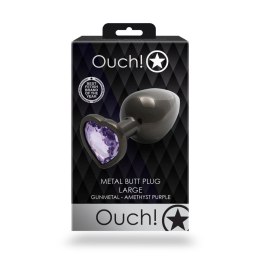 CZARNA ZATYCZKA PLUG ANALNY KOREK METALOWY Z DIAMENTEM 9 CM Ouch!