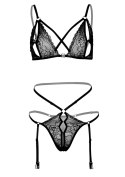 2PC Peek-a-Boo Bra and Panty Black