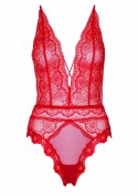 Deep-V Lace Teddy Red