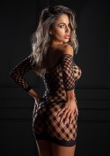 Deluxe Fence Net Minidress Black