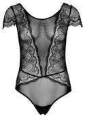 Floral Lace and Mesh Teddy Black