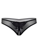 Indra crotchless beaded thong Black