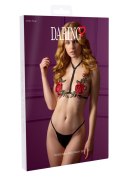 Roses Bra and Panty Set Black