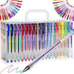 Długopisy żelowe kolorowe brokatowe zestaw 140 szt GEDE