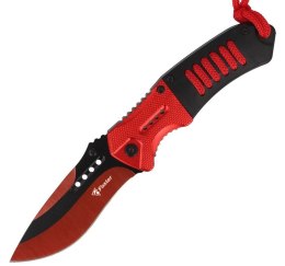 FOXTER® NÓŻ SKŁADANY RATOWNICZY WOJSKOWY TAKTYCZNY RED 21CM Hurtomax