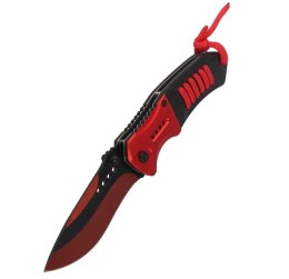 FOXTER® NÓŻ SKŁADANY RATOWNICZY WOJSKOWY TAKTYCZNY RED 21CM Hurtomax