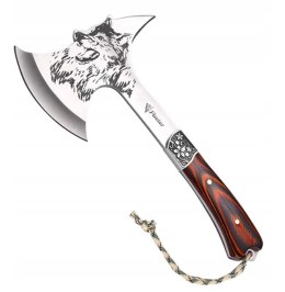 FOXTER® TOPOREK NÓŻ SIEKIERA TOMAHAWK TOPÓR WOLF ETUI 32CM Hurtomax