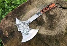 FOXTER® TOPOREK NÓŻ SIEKIERA TOMAHAWK TOPÓR WOLF ETUI 32CM Hurtomax