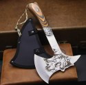 FOXTER® TOPOREK NÓŻ SIEKIERA TOMAHAWK TOPÓR WOLF ETUI 32CM Hurtomax