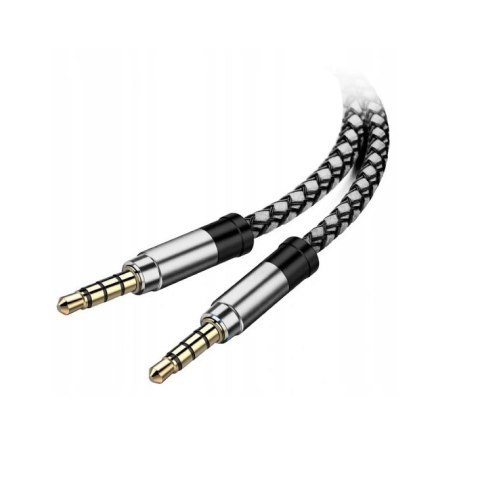 KABEL MINI JACK 3,5 MM AUX OPLOT DŁUGI MOCNY 1,5M Hurtomax