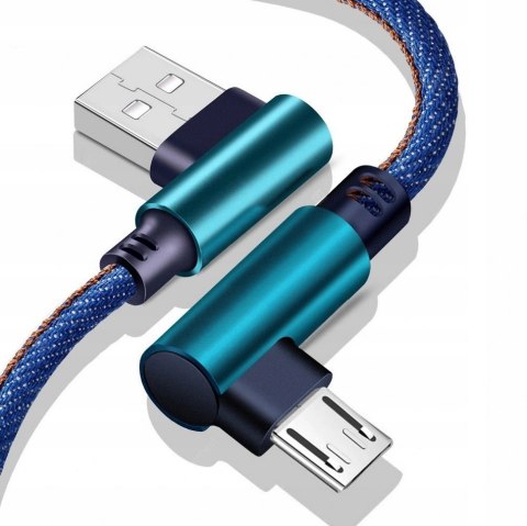 KABEL USB MICRO USB KĄTOWY SZYBKIE ŁADOWANIE QUICK CHARGE 2M Hurtomax