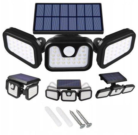 LAMPA SOLARNA LED ZEWNĘTRZNA CZUJNIK RUCHU ZMIERZCHU SMD IP65 Hurtomax