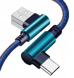 KABEL USB TYP-C KĄTOWY SZYBKIE ŁADOWANIE QUICK CHARGE QC 1M Hurtomax