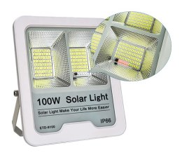 LAMPA SOLARNA LED NAŚWIETLACZ SOLAR PANEL HALOGEN PILOT IP66 100W Hurtomax