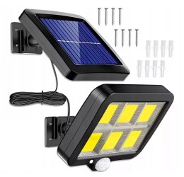 LAMPA SOLARNA HALOGEN 120 LED CZUJNIK RUCHU AKUMULATOR IP44 Hurtomax