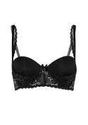 Balconette push-up lace bra Black