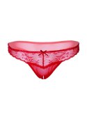 Crotchless floral lace string Red