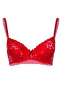 Demi bra with floral lace Red