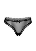 Mesh thong with ruched-back Black