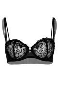 Sexy unlined embroidered bra Black