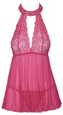 Cottelli LINGERIE - Różowa Haleczka Z Delikatną Koronką + Stringi S/M