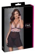 Cottelli LINGERIE - Seksowna Siateczkowa Halka Z Różową Koronką XL