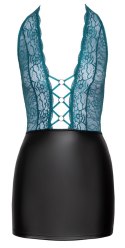 Cottelli LINGERIE - Seksowna Czarna Matowa Spódniczka Z Koronkową Zieloną Górą XL