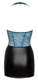 Cottelli LINGERIE - Seksowna Czarna Matowa Spódniczka Z Koronkową Zieloną Górą M