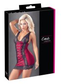 Cottelli LINGERIE - Seksowna Czerwona Sukienka Z Czarnymi Koronkowymi Wstawkami L