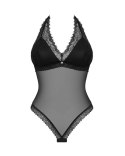 Obsessive - Czarne Siateczkowe Body Z Delikatną Koronką Medilla M/L