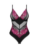 Obsessive - Seksowne Body Z Kwiatowej Koronki Rosenty XS/S