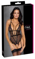 Cottelli LINGERIE - Czarne Koronkowe Body Z Perełkami W Kroczu L