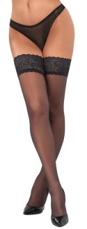 Cottelli LEGWEAR - Eleganckie Czarne Pończochy Z Piękną Koronką 1