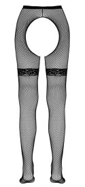 Cottelli LEGWEAR - Rajstopy Do Pończoch Kabaretki Czarne S/M