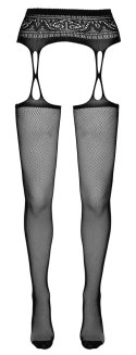 Cottelli LEGWEAR - Rajstopy Z Pasem Do Pończoch Z Otwartym Kroczem S/M