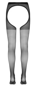 Cottelli LEGWEAR - Seksowne Czarne Rajstopy Całkowicie Bez Krocza L/XL