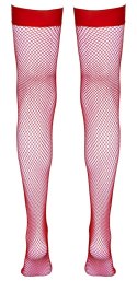 Cottelli LEGWEAR - Seksowne Klasyczne Czerwone Pończochy Kabaretki XL