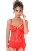 Lace Cami Corset with string Red