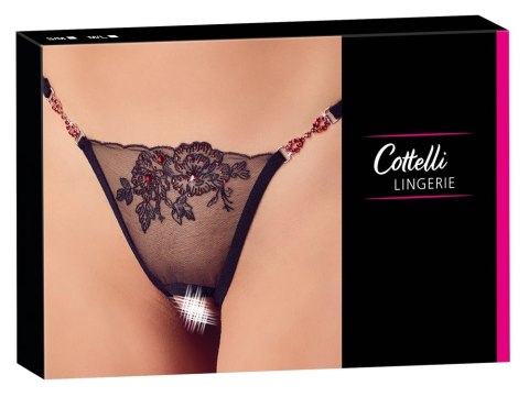 Cottelli LINGERIE - Seksowne Stringi Z Siateczki Z Eleganckim Haftem M/L