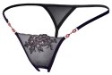 Cottelli LINGERIE - Seksowne Stringi Z Siateczki Z Eleganckim Haftem M/L