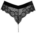 Cottelli LINGERIE - Seksowne Koronkowe Figi Z Odpinanym Łańcuszkiem W Kroku L