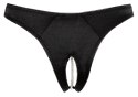 Cottelli LINGERIE - Seksowne Satynowe Majteczki Z Perełkami W Kroczu Czarne M